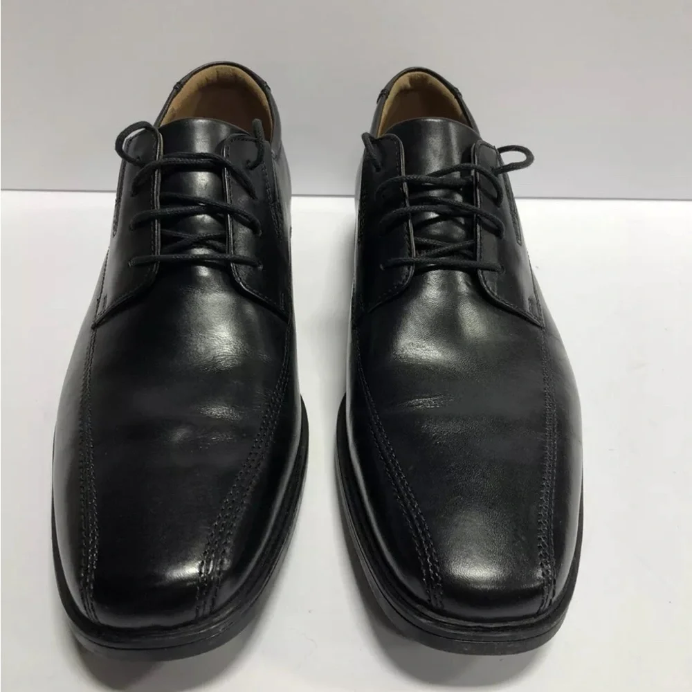 Clarks Mens Whiddon Pace Oxford Black Leather Size US10 M EU43